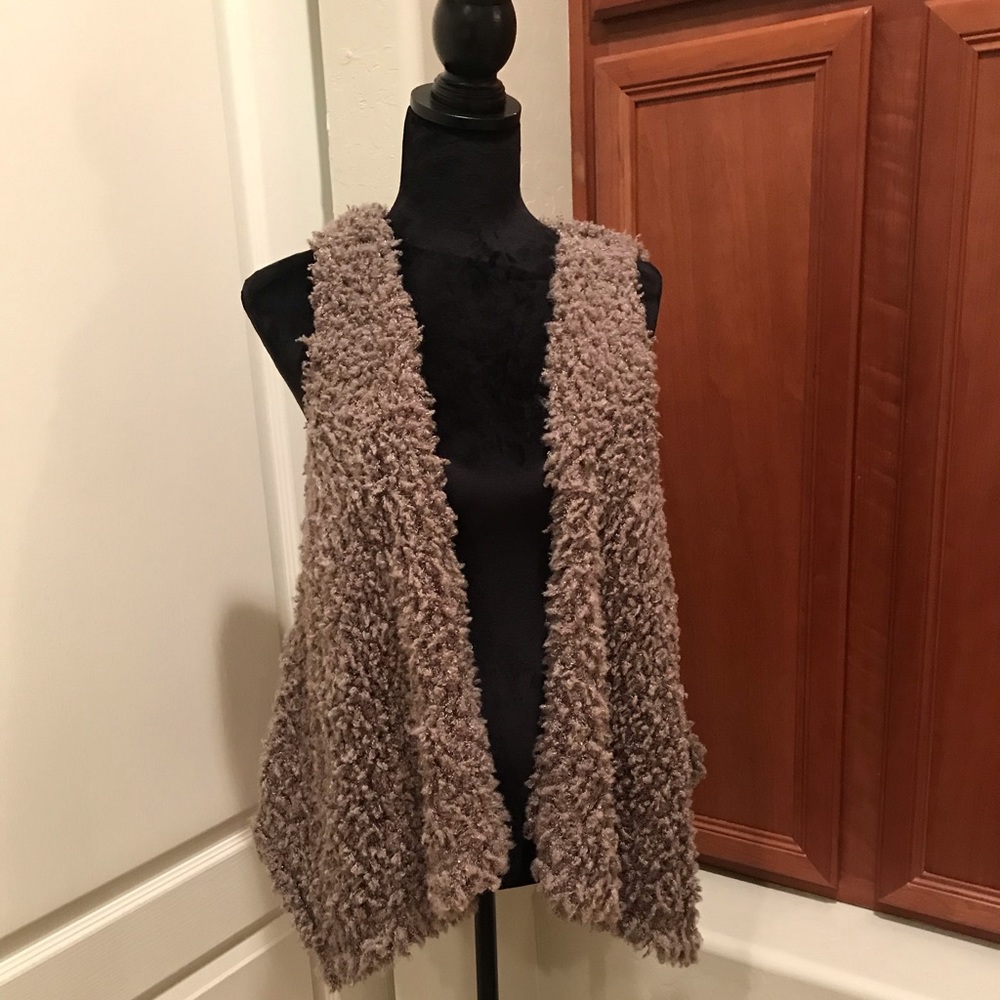 Brown Fuzzy Shrug Vest